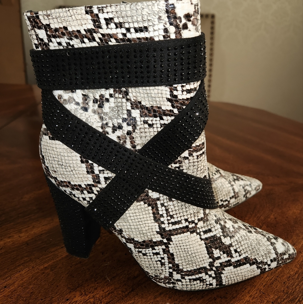 Cape Robbin Snake Print and Rhinestone Booties